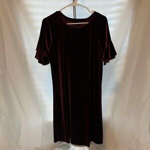 Worthington Velvet Burgundy Mini Dress